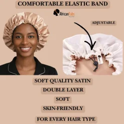 Wit Satijnen Slaapmuts / Haar bonnet van Satijn / Satin hair bonnet