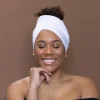 Witte hoofddoek - Headwrap van stretchy Jersey stof
