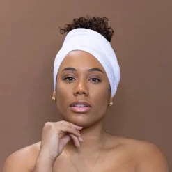 Witte hoofddoek - Headwrap van stretchy Jersey stof
