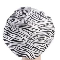 Witte tijger print Satijnen Slaapmuts / Satin Hair Bonnet / Haar bonnet van Satijn