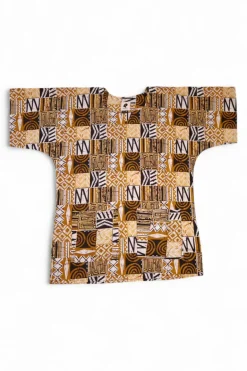 Zand Bogolan Mosaic Dashiki Shirt / Dashiki Jurk - Afrikaans shirt - Unisex