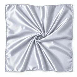 Zilver Satijnen Vierkante Sjaal / Bandana / Hoofddoek 90 x 90 cm