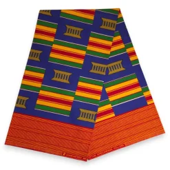Zonneklep / Pet met Afrikaanse print - Blauw Multicolor Kente Pride