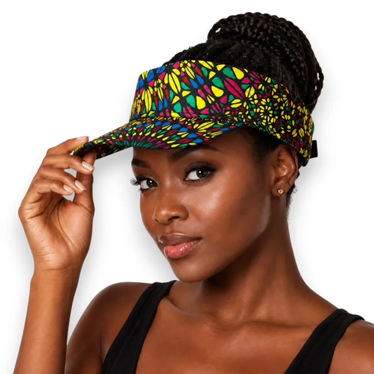 Zonneklep / Pet met Afrikaanse print - Multicolor Sunburst