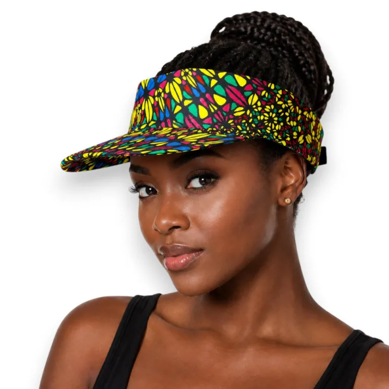 Zonneklep / Pet met Afrikaanse print - Multicolor Sunburst
