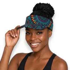 Zonneklep / Pet met Afrikaanse print - Turkoois Paars Ocean Eye