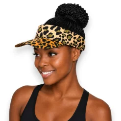 Zonneklep / Pet met Afrikaanse print - Oranje Beige Leopard Queen