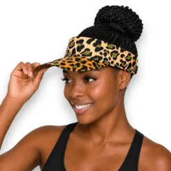 Zonneklep / Pet met Afrikaanse print - Oranje Beige Leopard Queen
