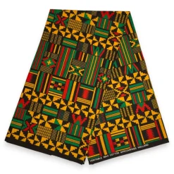 Zonneklep / Pet met Afrikaanse print - Zwart Groen Kente