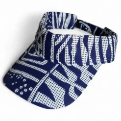 Zonneklep / Pet met Afrikaanse print - Blauwe Ndop Kameroen