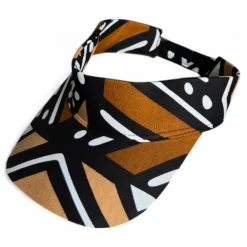 Zonneklep / Pet met Afrikaanse print - Bruin & Beige Bogolan
