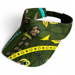 Zonneklep / Pet met Afrikaanse print - Donkergroene Botanical Flow