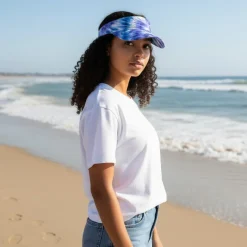Zonneklep / Pet met Afrikaanse print - Blauwe Tie Dye