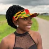 Zonneklep / Pet met Afrikaanse print - Groen / geel Kente
