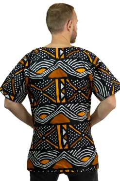 Zwart Bogolan Dashiki Shirt / Dashiki Jurk - Afrikaans shirt - Unisex