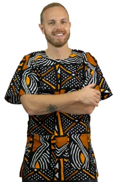 Zwart Bogolan Dashiki Shirt / Dashiki Jurk - Afrikaans shirt - Unisex