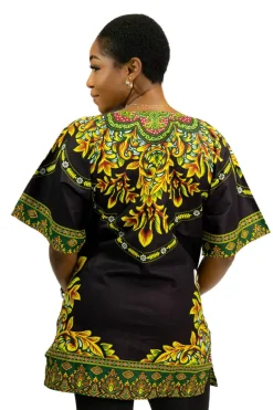Zwart Dashiki Shirt / Dashiki Jurk - Afrikaans shirt - Unisex
