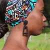 Zwarte Grote Chunky Metal Geometric Drop Earrings