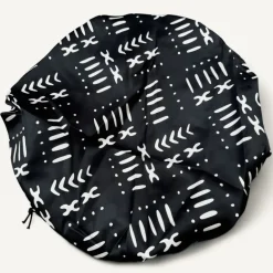 Zwarte mud / bogolan Satijnen Slaapmuts / Haar bonnet van Satijn / Satin hair bonnet