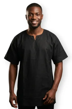 Zwart Plain Dashiki Shirt / Dashiki Jurk - Afrikaans shirt - Unisex