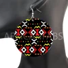 Zwart / Rood / gele bogolan - Afrikaanse print oorbellen