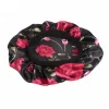 Zwart roze bloemen Satijnen Slaapmuts / Satin Hair Bonnet / Haar bonnet van Satijn